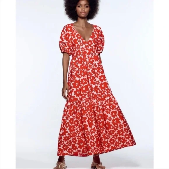 knee length dresses for ladies Zara Hydrangea Midi Shirtdress US10 / Blue